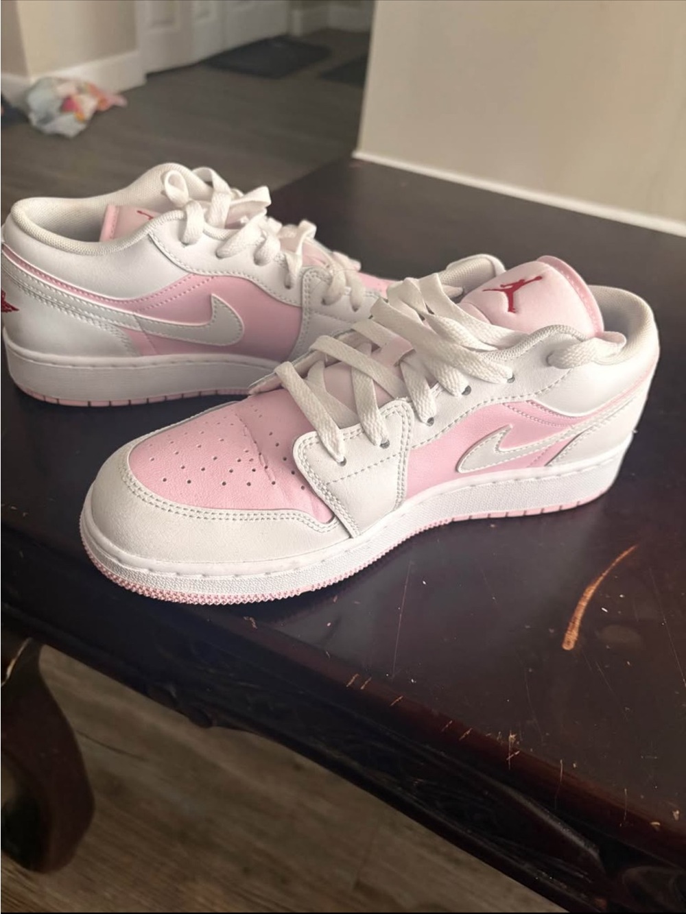 Jordan Low-Top Sneakers in Pink and White